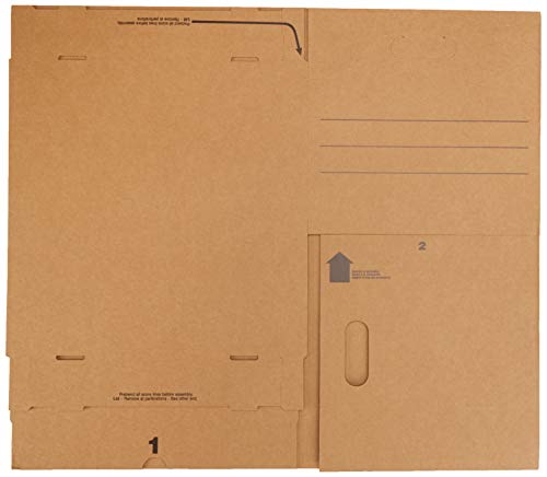 Amazon Basics Medium Moving and Storage Boxes with Handles & Lift-Off Lids, 10-Pack, Brown