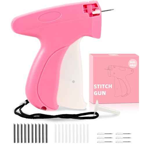 Stitch Gun for Clothes,Includes 6 Mini Needle,5000 Pcs Micro Fasteners(2500 White & 2500 Black) Stitch Gun,Quick Clothing Fixer,Stitchy Sewing Kit Tag Gun,Retail Tagging Gun for Clothing