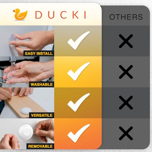 Ducki Clear 2-Inch Wall Door Knob Protectors 4-Pack | Self-Adhesive Door Stopper