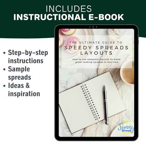 Speedy Spreads Journal Stencils (All Layouts Bundle) - x24 Planner Stencils for A5 Bullet Dot Grid Journal Notebook, Save Time on Weekly and Monthly Calendars, Habit Trackers by Sunny Streak