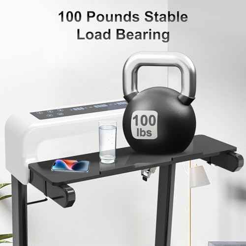 Universal Laptop Holder for Treadmill Ergonomic Platform Treadmill Laptop Desk for Notebooks, Tablets, MacBook, and More, Workstation for Treadmill Handlebars up to 31 inches with Cup Holder