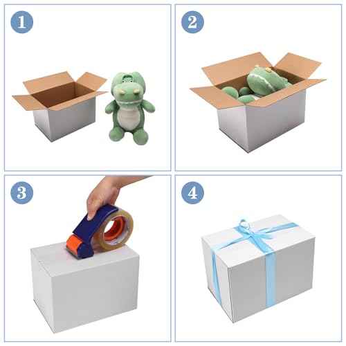 Hoikwo 9x6x6 Shipping Boxes Set of 25, White Corrugated Cardboard Box for Small Business for Packaging Mailing