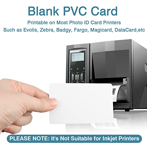 100 Pack Premium Blank PVC Cards CR80 30 Mil for Photo ID Badge Printers - CAETOUNG