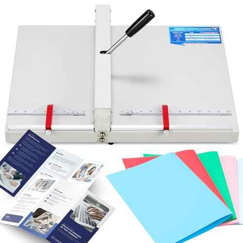 Mxmoonant Manual Creasing Machine 18¡¯¡¯ with Positioning Blocks, Imperial Scale, 70-450g Thickness Paper Creaser, Paper Folding Machine for Business Cards, Invitations, DIY Crafts, Brochures, Covers