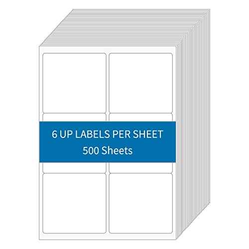 [500 Sheets 3000 Labels] 3 1/3"x4" Printable Shipping Labels