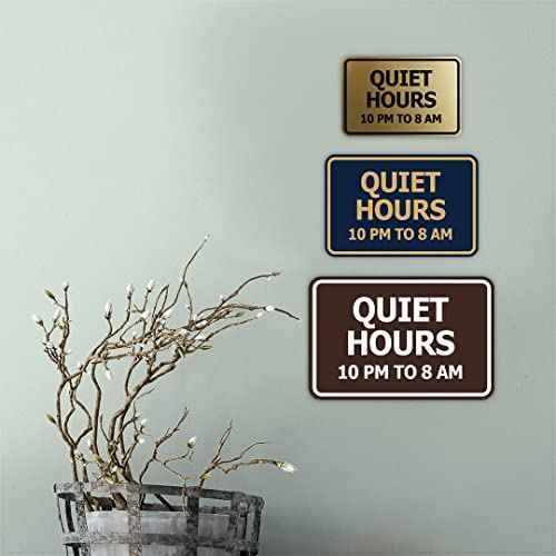 Signs ByLITA Classic Framed, Quiet Hours 10 pm to 8 am Sign (Black) - Medium (5 Pack)