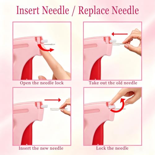 Stitch Gun Pink A - Quick Clothing Fixer Tagging Gun by Jasunet, Includes 2000 Fasteners