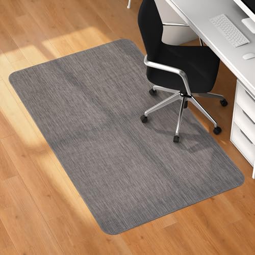 Blvornl Dark Grey Office Chair Mat 36x48 Inches for Hardwood Floors, Anti-Slip PVC