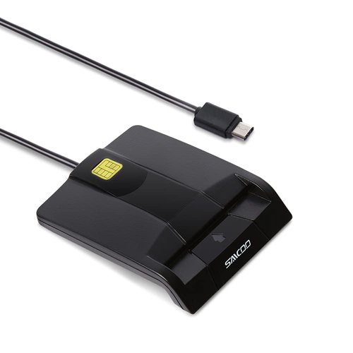 Type C Smart Card Reader Saicoo DOD Military USB-C Common Access CAC Card Reader, Compatible with Mac OS, Win (Don't Support VA PIV Card)