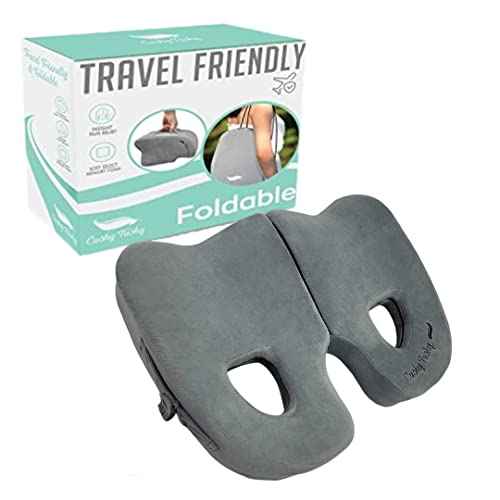 Premium Foldable Piriformis Seat Cushion - Piriformis Pain and Sciatic Pain Relief Cushion - for Home & Office Use, Perfect for Travel or Driving
