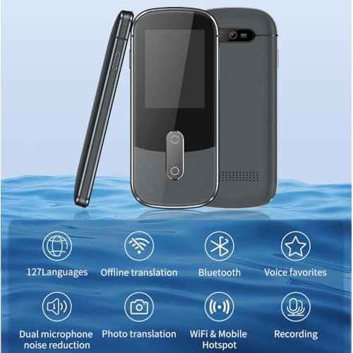 144 Language Translator Device, Two-Way Real Time Instant Translator, Online Offline Voice Translation Device, Portable Smart Photo Translator Device for Class Travel Business, W09