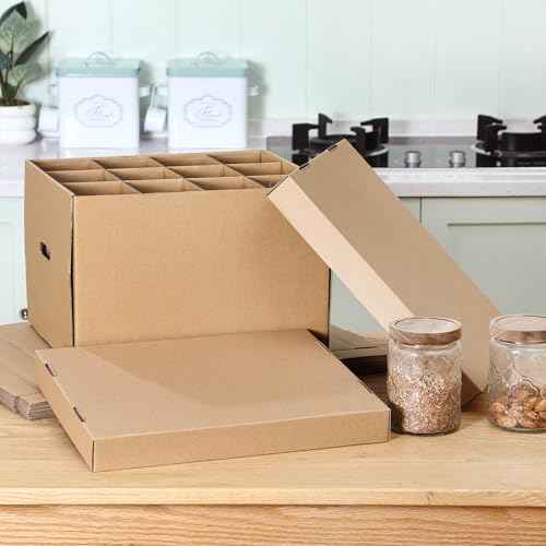 20 Pack File Box Lids, Fits for 15" x 12" x 10" Cardboard Letter or Legal File Moving Boxes Covers for Packing Moving and Storage Supplies, Box Not Include(Brown)