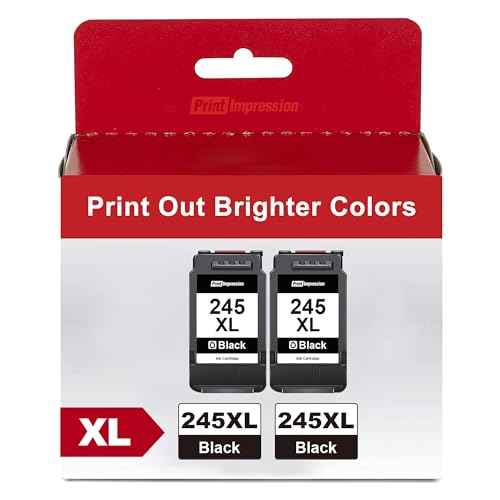 245XL Ink Cartridge Replacement for Canon PG-245XL Black Ink Cartridge Work with Canon MX490 Printer Ink Cartridges TS202 TS302 MG2520 MG2522 MG2525 TS3300 TS3320 TS3322 TR4520 TR4527 MX492 (2 Black)