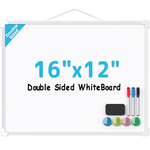 MaxGear Double-Sided Wall-Mount Dry Erase Whiteboard 16x12 Inches, White
