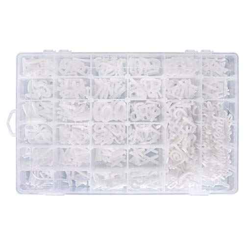 Letter Board Letters,645 PRE-Cut Characters (3/4 and 1 Inch,White) With Sorting Tray