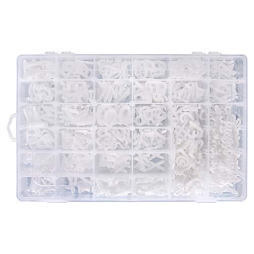 LEFOOR White Felt Letter Board Letters 646 Pieces 1 & 3/4 Inch with Sorting Tray