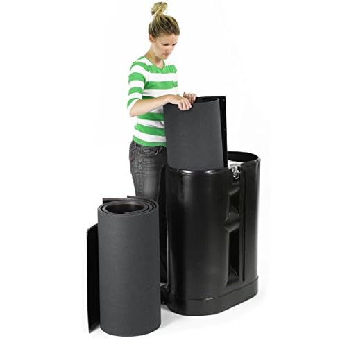 10-Foot-Wide Curved Pop-Up Trade Show Portable Display Booth with Podium Travel Case - Black