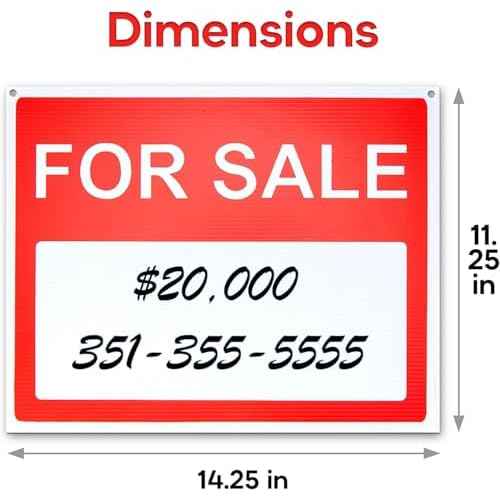 ASSURED SIGNS For Sale Signs For Vehicles - 10 Pack - 14.25" X 11.25" - 0.2" Thick - Ideal For Sale Sign for Garage, Yard, Home or Business or for use in Cars, Trucks or Other Vehicles