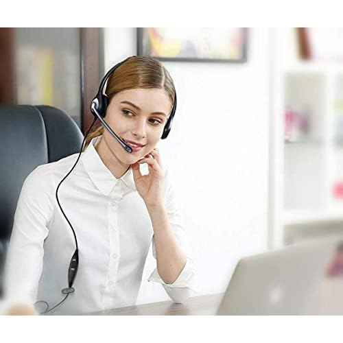 Wantek Phone Headset with Quick Disconnect Cord, RJ9 Office Telephone Headsets with Mic Noise Cancelling Compatible with Office Phone T21P T42S T46S T48S T27G T53W T54W