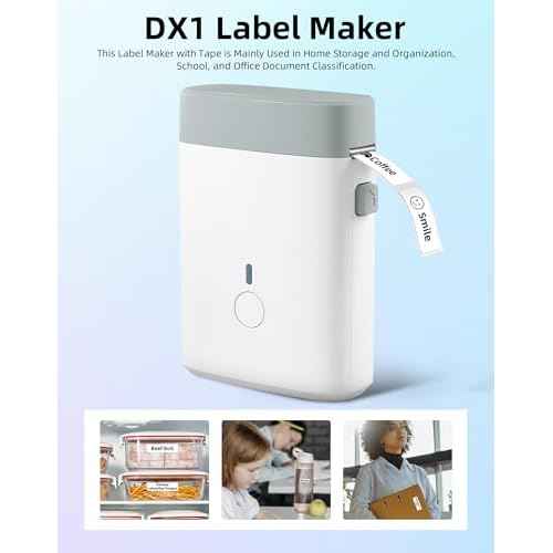 Bluetooth Label Maker Machine with Tape - Mini Label Maker Simple Printing, Easy to Connect, 203DPI HD Printing, with Multiple Templates for Home Office Organization, White
