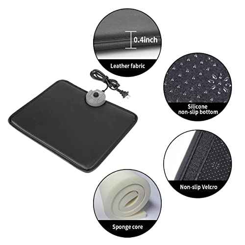 MyPlace Adjustable Height Foot Rest Under Desk at Work - 6 Height Sturdy Office Footrest - Added Heated Foot Mat - Non Slip Bottom - Straighten Back & Hip & Leg and Improve Posture¡¦