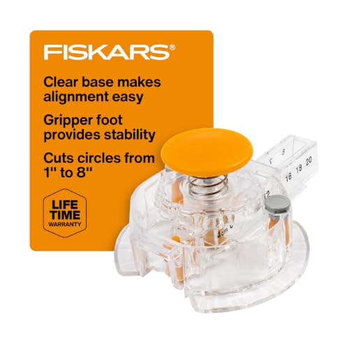 Fiskars Circle Cutter with 3 Replacement Blades for Precise Scrapbooking & Crafts