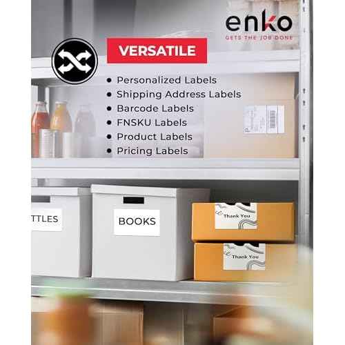 enKo 2 Stacks/2000 Labels 4"x6" Fanfold Direct Thermal Labels Compatible for Rollo Zebra Printer - Shipping Mailing Postage Labels, Perforated, Permanent Adhesive (2 Labels/Fold | 1000 Labels/Stack)