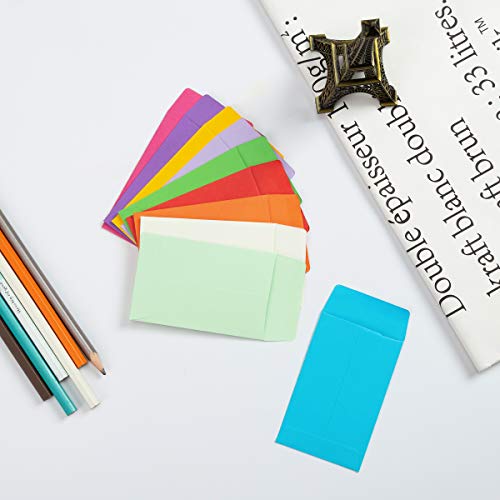 Homtable 100 Pack Colorful Small Coin Envelopes 2.25×3.5 Inch Self-Adhesive Seed Storage