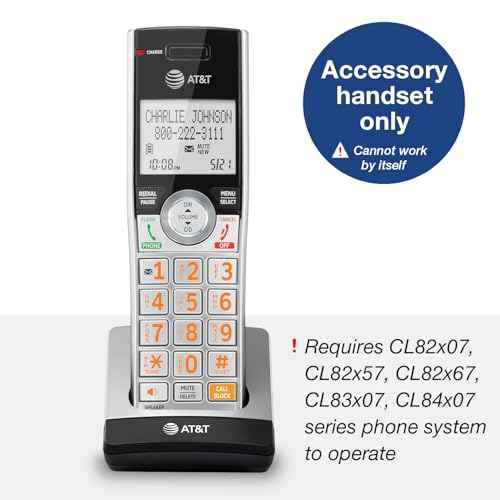 AT&T CL80107 Additional Handset for CL82x07, CL82x57, CL82x67, CL83x07, CL84x07 Series Cordless Phone