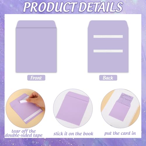 FYSUIMU 240 Pcs Library Pocket & Check Out Card Set with 6 Pastel Colors - Includes Envelopes & Due Date Notes