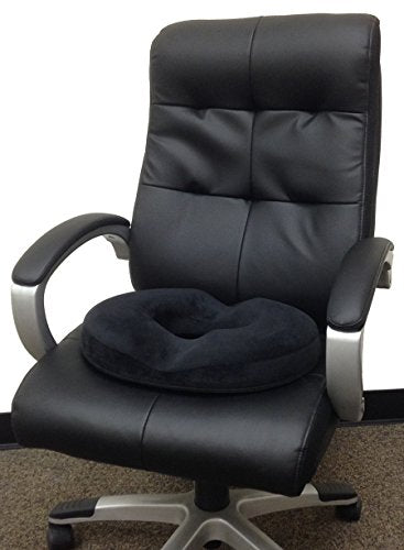 Kieba Hemorrhoid Donut Cushion - Ultra Premium Support Pillow, Black, 18 Inches
