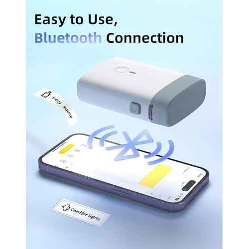 Bluetooth Label Maker Machine with Tape - Mini Label Maker Simple Printing, Easy to Connect, 203DPI HD Printing, with Multiple Templates for Home Office Organization, White