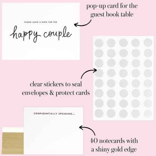kate spade new york Wedding Guest Book, Bridal Journal Includes 17 Lined Pages, 35 Blank Cards and Envelopes, and Ceremony Sign, and The Story Begins