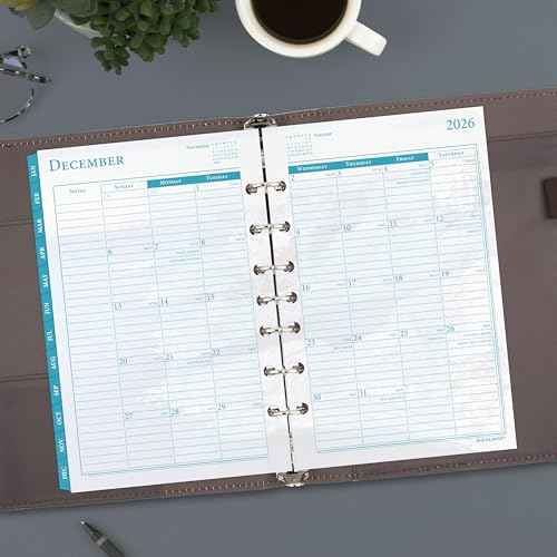 AT-A-GLANCE 2026 Planner, Daily & Monthly, 5.5" x 8.5", Desk Size 4, Two Page Per Day Refill, Loose-Leaf, Seascapes (381-225-26)