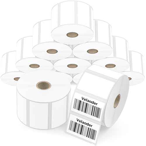2.25" x 1.25" Direct Thermal Barcode Labels - 12 Rolls 1000 Label/Roll White Perforated Multipurpose Labels, 12000 Self Adhesive Mailing Label Compatible with Zebra, Rollo, MUNBYN