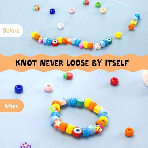 Jewelry Glue for Elastic String, Clear Craft Glue Elastic String Kont Fixing Drip, Bracelet Glues Bracelet Supplies for Rhinestones Crafts, Clay Beads, Fabric, Jewelry Making Kit