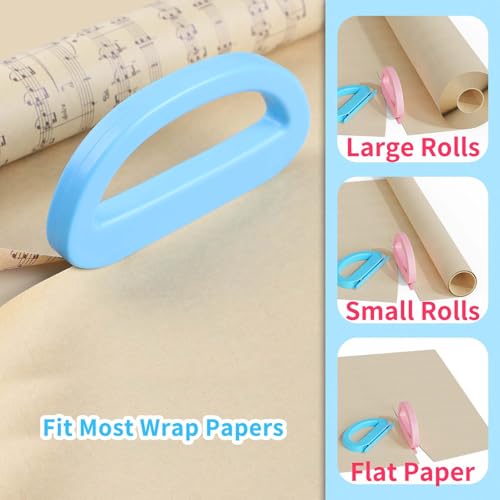 Dual Ended Gift Wrap Cutter 2-Pack with 4 Blades, Safe & Portable for Christmas & Birthdays