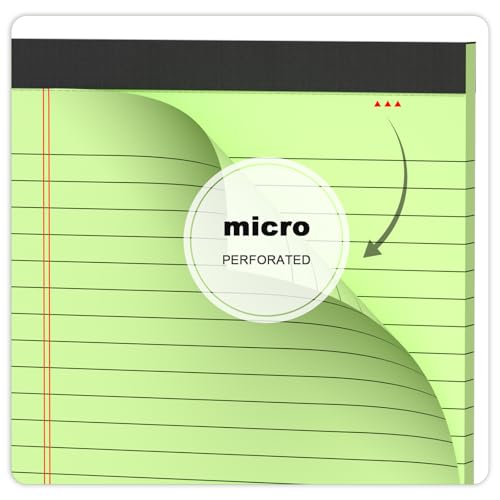 Multicolor 5 Pack 5x8 Legal Notepads - College Ruled, Perforated, Thick Paper