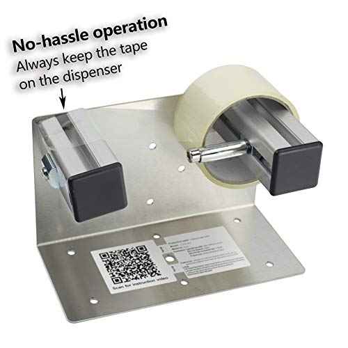 2''/3'' Desktop Table Top/Wall Mounted Tape and Label Dispenser, Large Desktop Tape Dispenser, Stainless Steel Frame with Sucktion Cup Sucker TTD-01