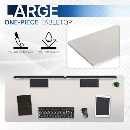 VIVO White 60 x 24 inch Universal Solid One-Piece Table Top for Standard and Sit to Stand Height Adjustable Home and Office Desk Frames, DESK-TOP60W