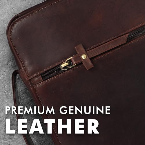 ELIZO Leather Bible Cover Case for Women and Men - Bible Bag Holder, Book Carrying Organizer Case, Bible Sleeve Accessories Protector (Kodiak, Small)