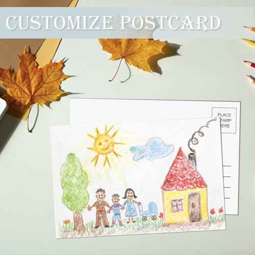 Blank Postcards for Mailing, 80 Post Cards for Mailing, 300 GSM White 4 x 6 inches Cardstock Paper Mailable Printable Postcards Bulk for Birthday, Thank You, Business Postcards