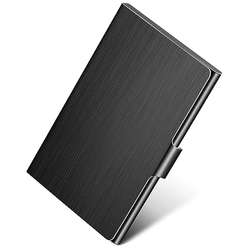 MaxGear Black Stainless Steel Business Card Holder Slim Card Case