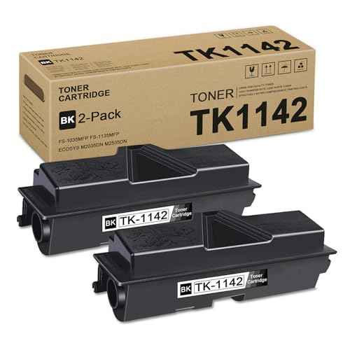 2 Pack TK1142 Black Toner Cartridge: Compatible TK1142K TK-1142 Toner Replacement for Kyocera TK-1142 Toner Cartridge for FS-1035MFP FS-1135MFP ECOSYS M2035DN M2535DN Laser Printer, 7,200 Pages Each