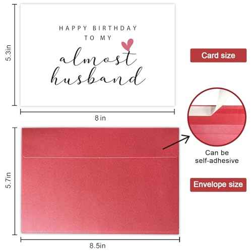 SuperShunhu Happy Birthday Card for Fiance, Fiance Birthday Card Gift for Him, Future Husband Birthday Card, Happy Birthday to My Almost Husband