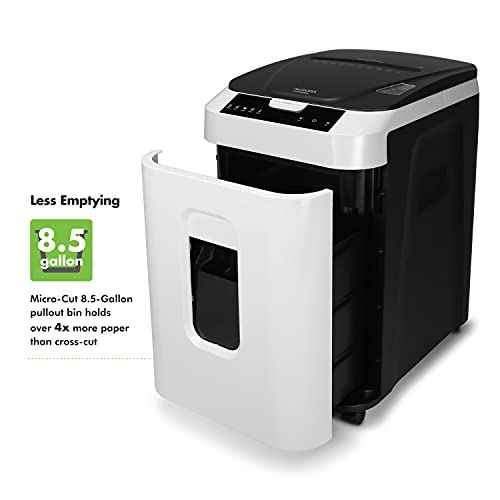 Aurora Commercial Grade 200-Sheet Auto Feed High Security Micro-Cut Paper Shredder/ 60 Minutes/Security Level P-5