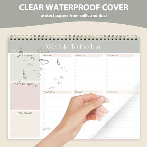 Weekly To Do List Notepad, Undated Planner with 52 Sheets (8.5''x11''), Desk Weekly Planner for Women & Man, Home School & Work