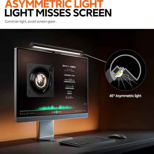 LYMAX Monitor Light Bar: Flat/Curved Screen LED Lights - Eye Caring Desk Lamp with Auto-dimming for Home/Office/Study/Gaming