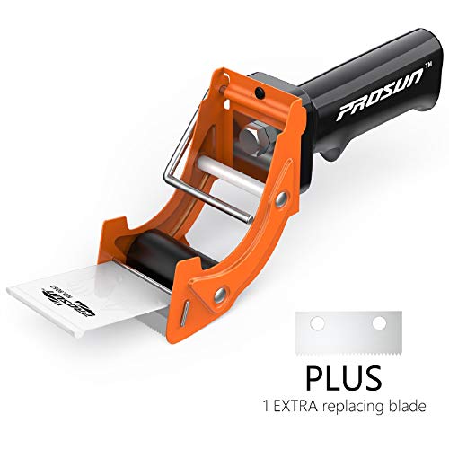 PROSUN Fast Reload 2 Inch Tape Dispenser - Orange, Dual Rollers, Extra Blade