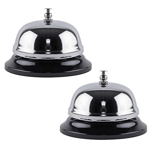Call Bell 2-Pack - Stainless Steel Reception Desk & Office Service Bells